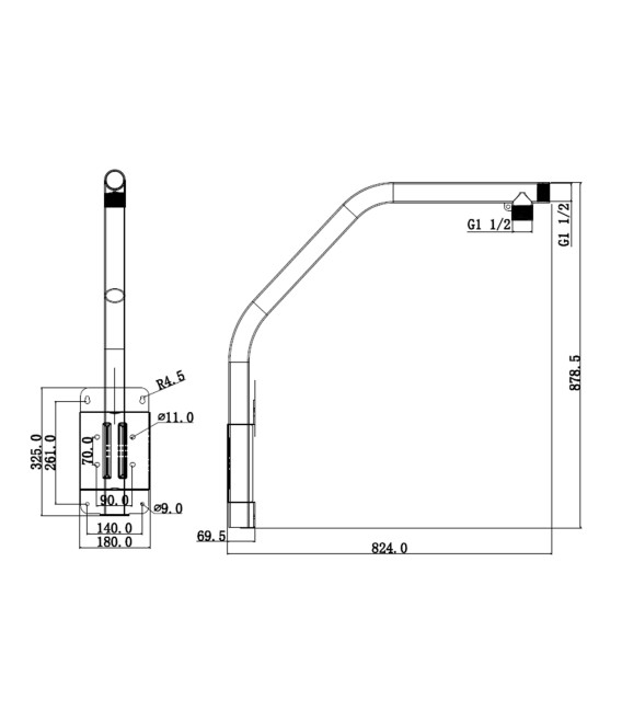 Swan support for motorized domes PFB303S