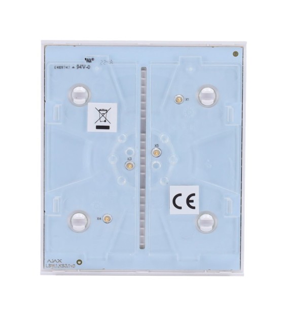 Panneau tactile pour interrupteur d'éclairage simple Ajax AJ-CENTERBUTTON-1G2W-W