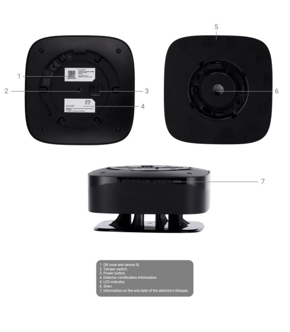 Detector de CO Ajax AJ-FIREPROTECT2-C-RB-B