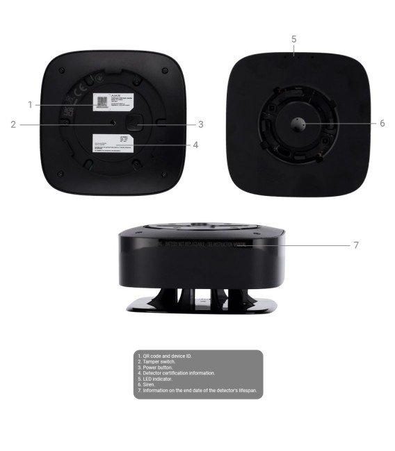 Detector de CO Ajax AJ-FIREPROTECT2-C-SB-B