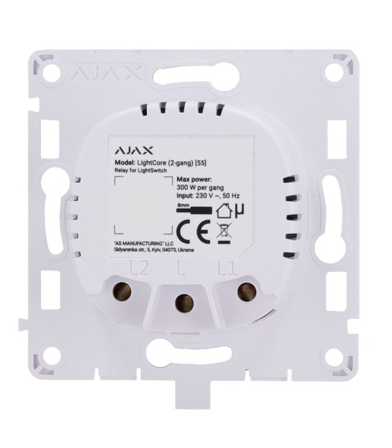 Relé de interruptor de luz duplo inteligente Ajax AJ-LIGHTCORE-2G