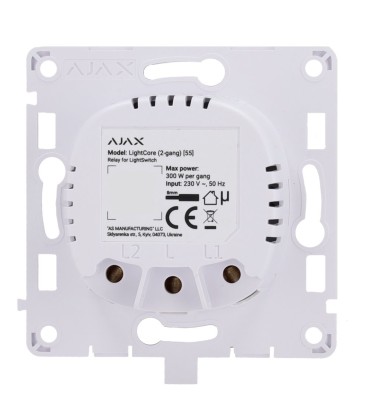 Relé para interruptor de luz inteligente doble Ajax AJ-LIGHTCORE-2G