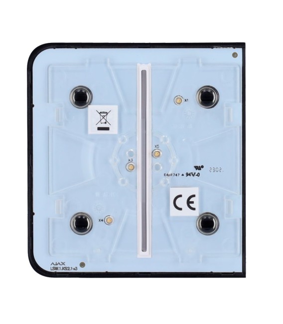 Panel táctil para un interruptor doble de luz Ajax AJ-SIDEBUTTON-2G-B