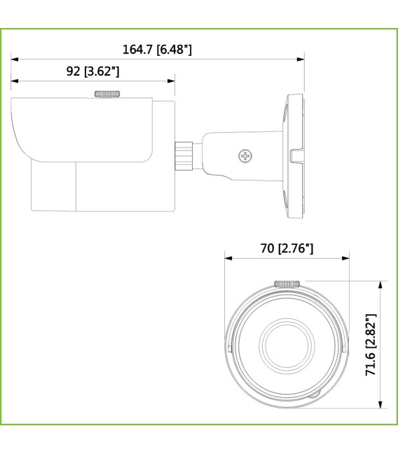 Tubular HDCVI 2M 1080P DN ICR IR30m 0Lux 3.6mm IP67