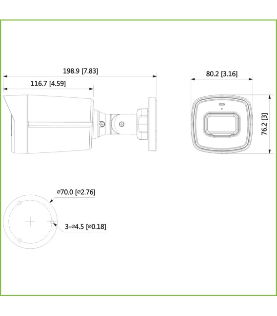 Tubular HDCVI 5M DN dWDR IR80m 2.8mm IP67 MIC
