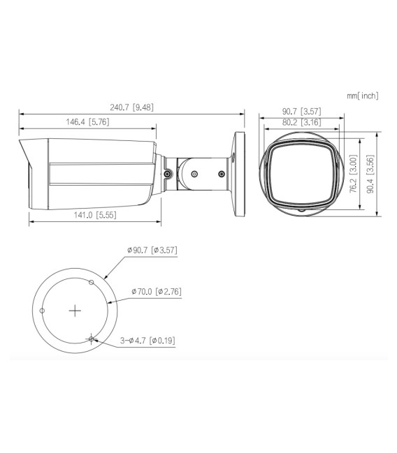 Tubular HDCVI TiOC 4EN1 5M WDR Iluminación Dual LED40m/IR40m 3.6mm IP67 MIC