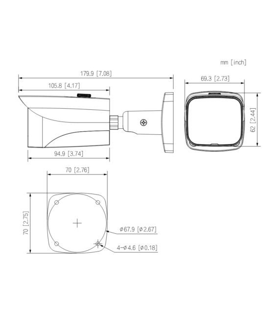 Tubular HDCVI 4EN1 5M DN WDR Starlight IR40m 2.8mm IP67 AUDIO MIC