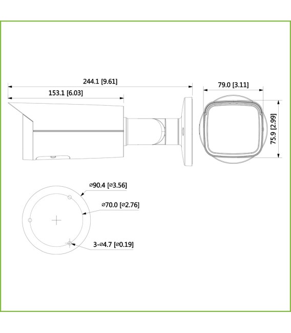 Tubular HDCVI 4EN1 5M DN WDR Starlight IR80m 2.7-13.5mm VFM IP67 AUDIO MIC