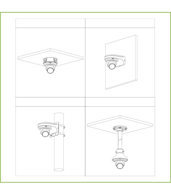 Domo HDCVI 4EN1 2M 1080P WDR Starlight IR30m 2.8mm IP67 Quick-to-install. Color Negro
