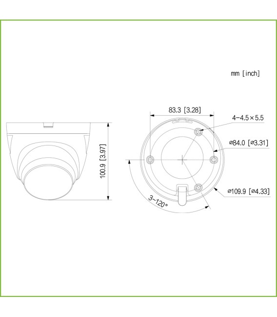 Domo HDCVI 5M dWDR LED30m 2.8mm IP67 PIR Disuasión activa Quick-to-install