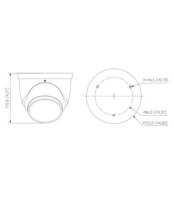 Domo HDCVI TiOC 4EN1 5M WDR Iluminación Dual LED40m/IR40m 3.6mm IP67 MIC