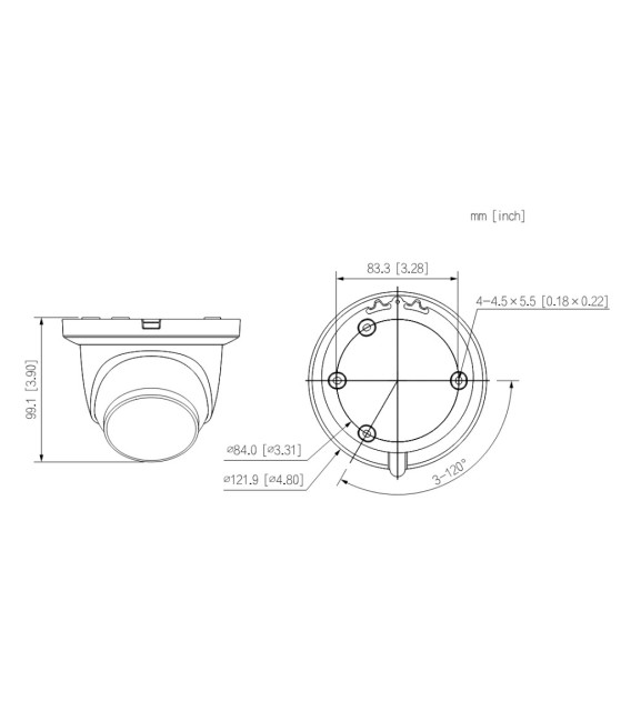 Domo HDCVI 4EN1 5M WDR Starlight IR60m 2.8mm IP67 MIC Quick-to-instal