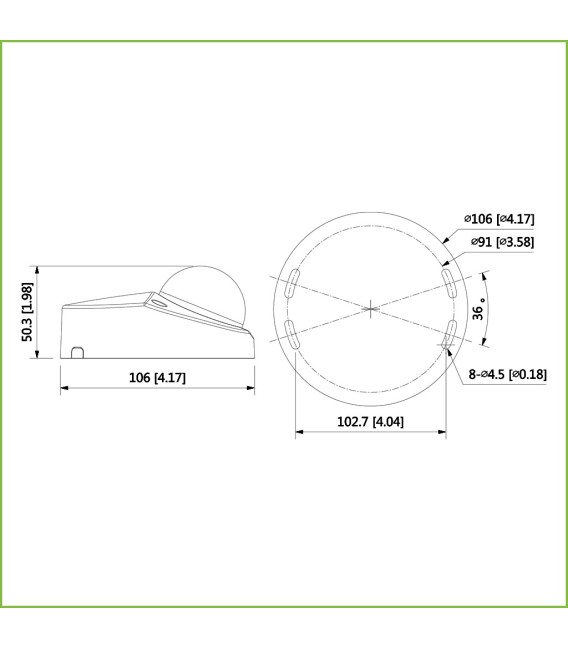 Domo HDCVI 4EN1 5M DN ICR WDR Starlight IR30m 2.8mm IP67 IK10 MIC