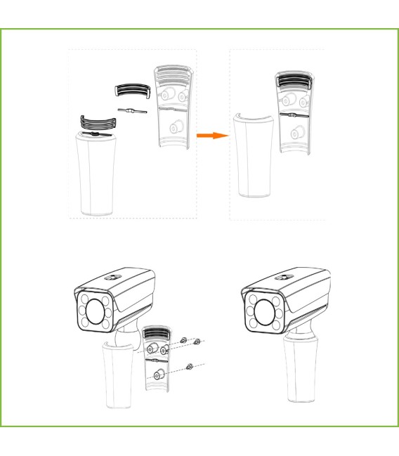 Poste de 1,2m en aluminio de color blanco para cámaras ITC2xxx-O