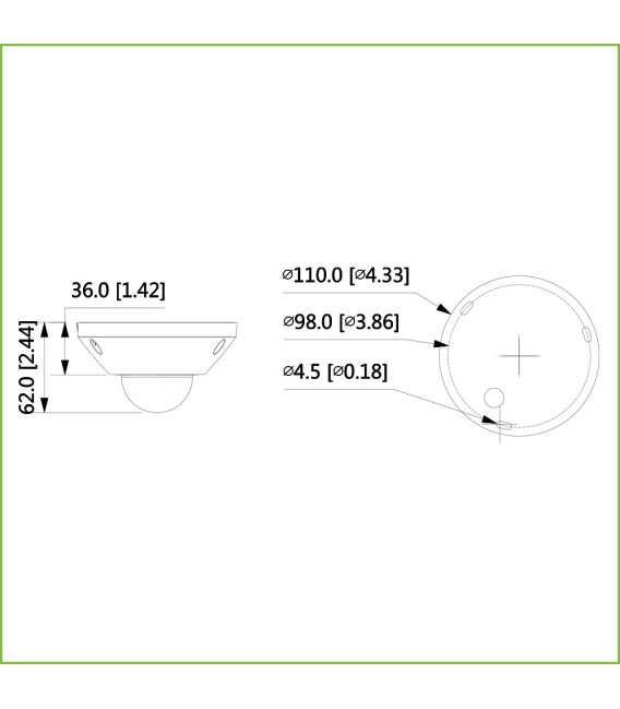 FishEye H265 5M DN WDR 1.4mm IK10 IP67 Audio SD PoE MIC E/S AI