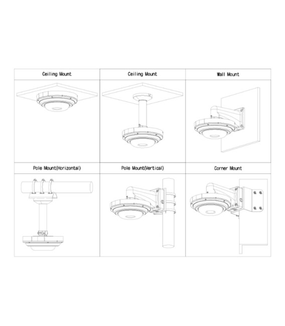 Cámara IP H265 4x5MP 4-Directional IR30m 360º IP67 IK10 PoE+ AUDIO E/S
