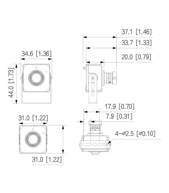 Minicámara IP H265 Pinhole 2M DN WDR Starlight 2.8mm IVS AUDIO MIC