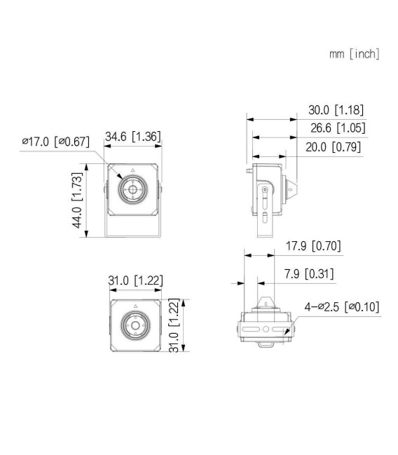 Minicámara IP H265 Pinhole 4M DN WDR Starlight 2.8mm IVS AUDIO MIC