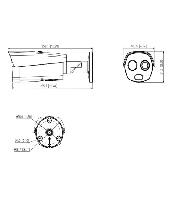 Cámara Térmica IP DUAL 400*300 35mm + 4M 8mm IP67 12V PoE