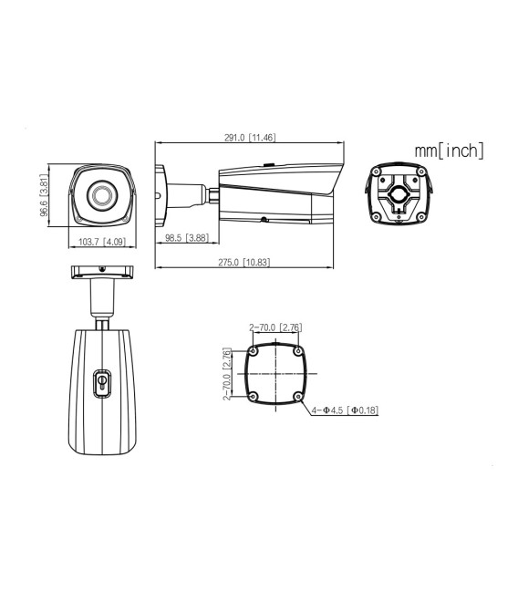 Cámara Térmica IP 400*300 7.5mm IP67 12V PoE AUDIO E/S AI