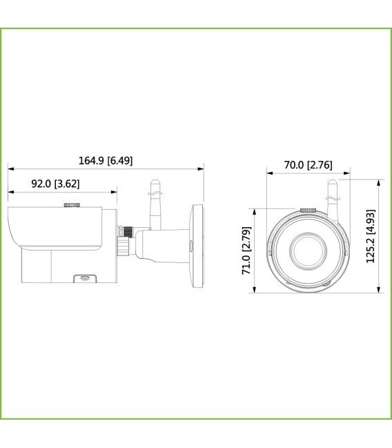 Tubular IP H265 2M DN dWDR 3DNR IR30m 3.6mm IP67 WiFi