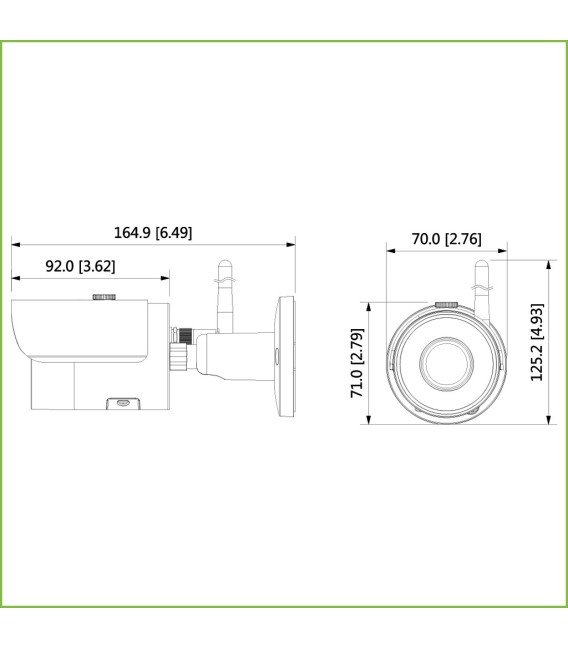 Tubular IP H265 2M DN dWDR 3DNR IR30m 3.6mm IP67 WiFi