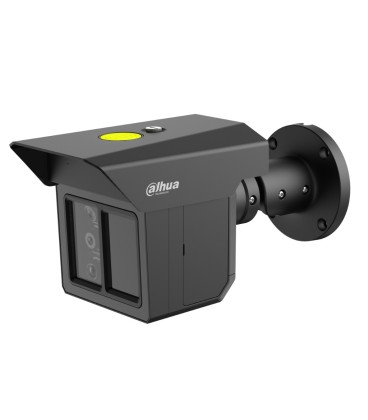 Tubular IP H265 3x2M TRIPLE-LENS 3.6/12/25mm para protección perimetral 8IR100m IP67 IK10 ePoE AUDIO MIC E/S AI. Color negro