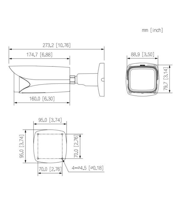 Tubular IP H265 2M WDR Deeplight IR150m 5-60VFM IP67 IK10 ePoE AUDIO E/S AI