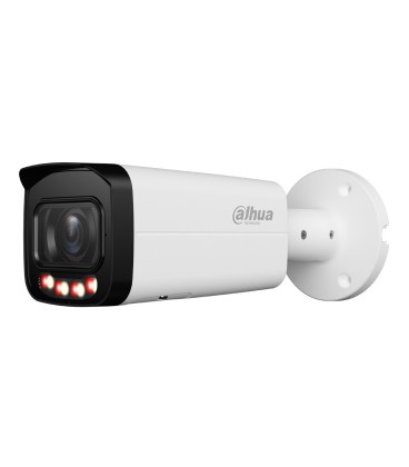 Tubular IP 4M H265 FULL COLOR WDR Iluminación Dual LED60m/IR60m 2.7-13.5mm IP67 PoE AUDIO MIC E/S AI