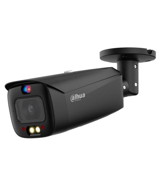 Tubular IP TiOC 2.0 H265 4M WDR IVS SMD Iluminación Dual LED30m/IR30m 2.8mm IP67 PoE MIC AUDIO E/S AI. Color negro