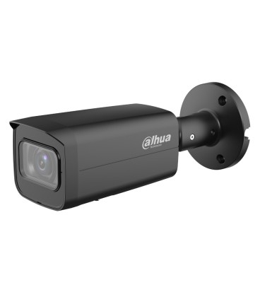 Tubular IP H265 8M WDR Starlight IR60m 2.7-13.5VFM IP67 PoE SD MIC AI. Color negro