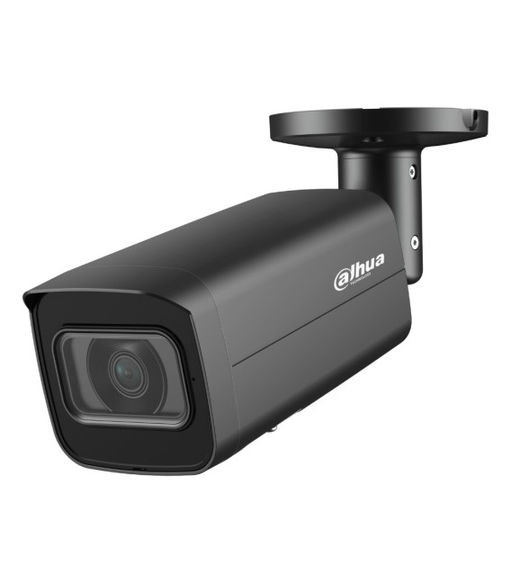 Tubular IP H265 8M WDR Starlight IR60m 2.7-13.5VFM IP67 PoE SD MIC AI. Color negro