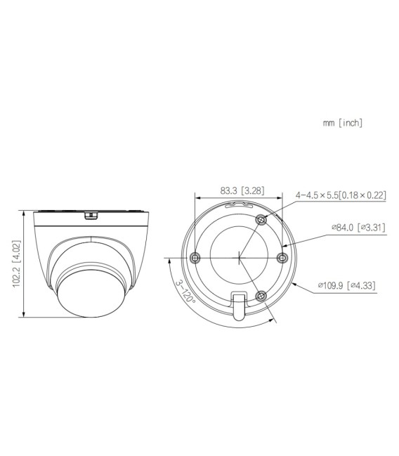 Domo IP H265 2M FULL COLOR 2xLED30m 2.8mm IP67 MIC WiFi AI