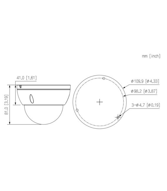 Domo IP H265 2M DN dWDR 3DNR Starlight IVS IR30m 2.8mm IK10 IP67 PoE