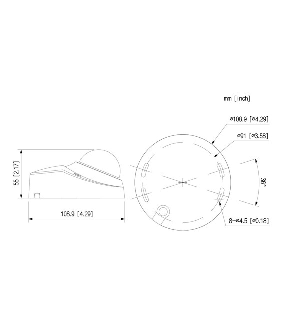 Domo IP H265 2M DN SMART WDR Starlight IVS IR30m 2.8mm IK10 IP67 PoE SD MIC AUDIO E/S
