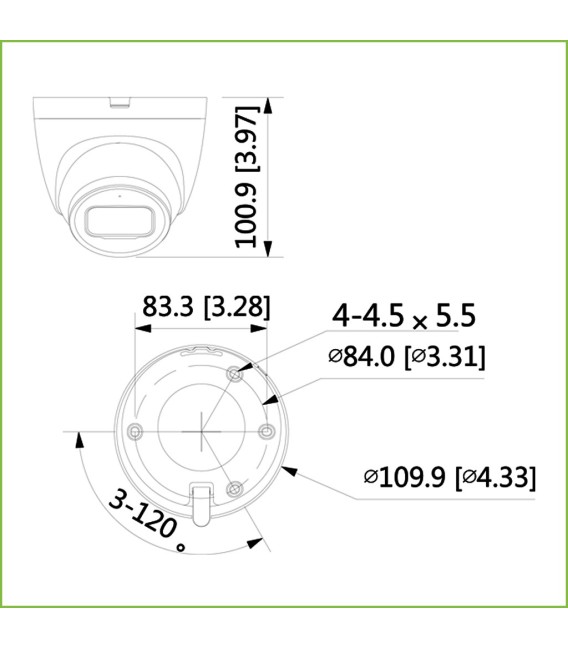 Domo IP H265 2M DN SMART Starlight IVS IR30m 2.8mm IP67 PoE SD MIC color negro