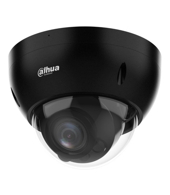 Domo IP H265 2M WDR Starlight IR40m 2.7-13.5VFM IP67 IK10 PoE MIC AI. Color negro
