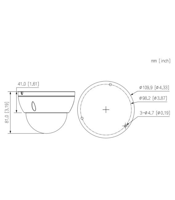 Domo IP H265 2M DN WDR Starlight IR30m 2.8mm IK10 IP67 PoE SD AI