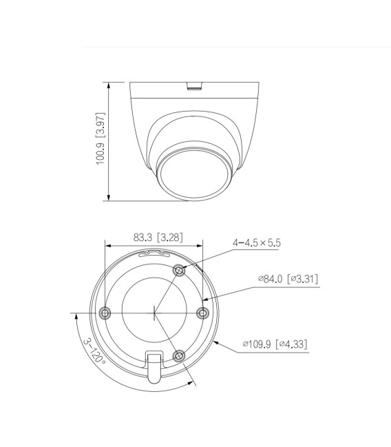 Domo IP 2M H265 FULL COLOR WDR IVS SMD Iluminación Dual LED30m/IR30m 2.8mm IP67 PoE MIC AI