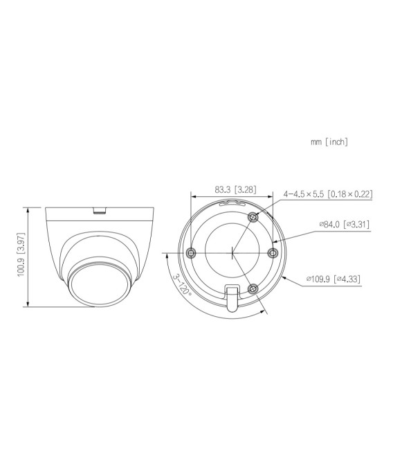Domo IP H265 2M FULL COLOR WDR LED30m 2.8mm IP67 PoE SD MIC AI