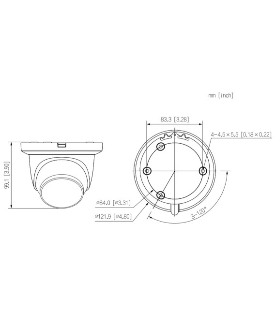 Domo IP H265 2M FULL COLOR WDR LED30m 2.8mm IP67 PoE SD MIC AI