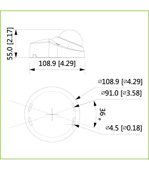 Domo IP H265 4M DN SMART WDR Starlight IVS IR30m 2.8mm IK10 IP67 PoE SD MIC AUDIO E/S