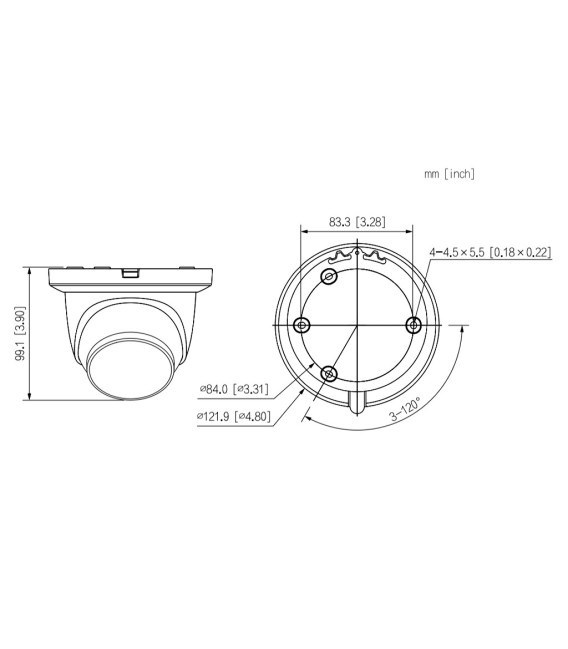 Domo IP H265 4M DN WDR Starlight IR30m 2.8mm IP67 PoE SD MIC AI