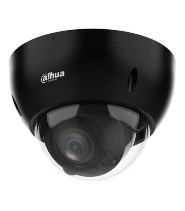 Domo IP H265 4M WDR Starlight IR40m 2.7-13.5VFM IP67 IK10 PoE MIC AI. Color negro