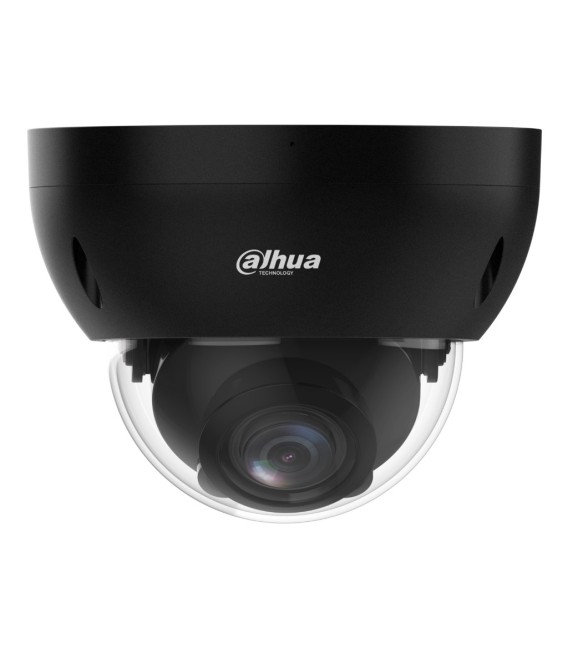 Domo IP H265 4M WDR Starlight IR40m 2.7-13.5VFM IP67 IK10 PoE MIC AI. Color negro