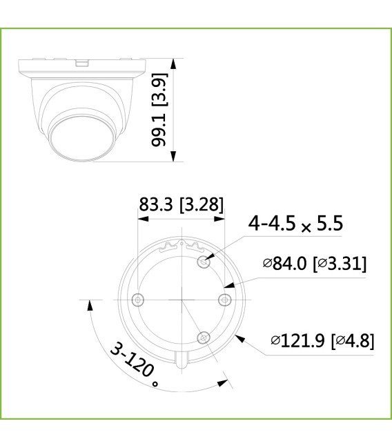 Domo IP H265 AI 4M QHD DN SMART WDR Starlight IVS SMD IR50m 2.8mm IP67 PoE MIC