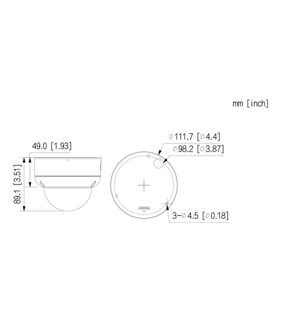 Domo IP 4M H265 WDR IR50m 2.8mm IK10 IP67 PoE AUDIO MIC E/S AI