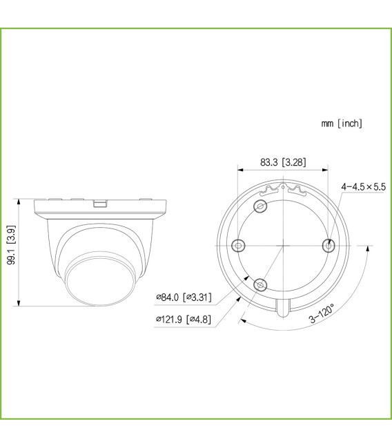 Domo IP H265 4M FULL COLOR 2.0 WDR 140dB Starlight LED30m 2.8mm IP67 ePoE SD MIC AI