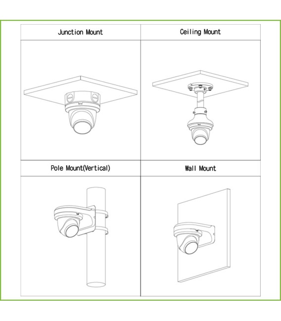 Domo IP H265 4M FULL COLOR 2.0 WDR 140dB Starlight LED30m 2.8mm IP67 ePoE SD MIC AI
