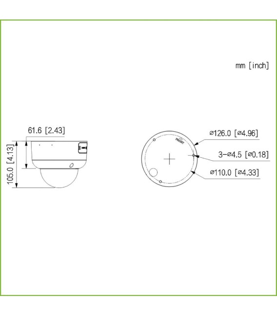Domo IP H265 4M FULL COLOR 2.0 WDR 140dB Starlight LED40m 2.7-12VFM IK10 IP67 ePoE AUDIO MIC E/S AI